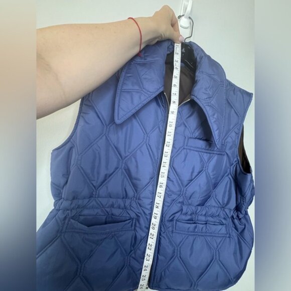 Ganni Reversible Quilted Vest Blue/Brown – Brand New - Picture 13 of 17